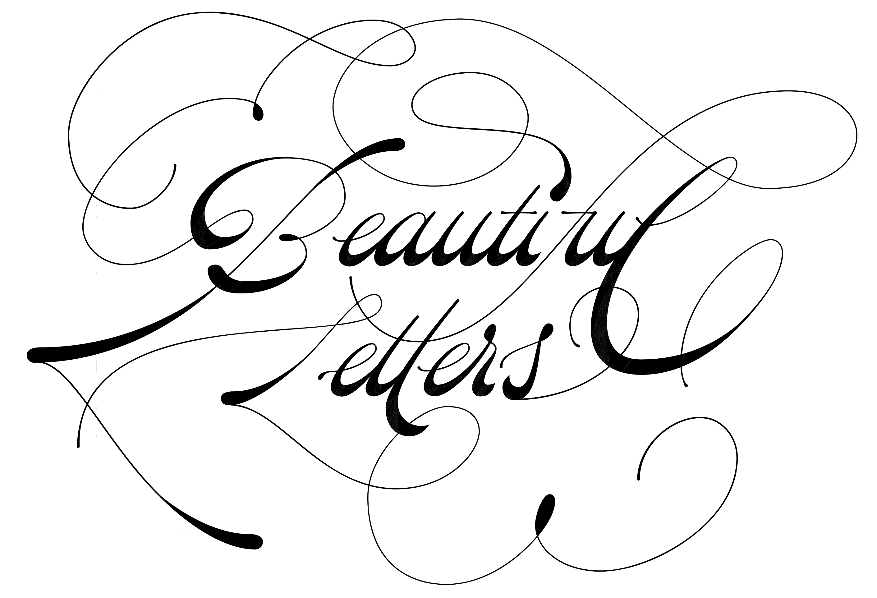 Ein Schriftzug (schwarz auf weiß) mit dem englischen Wortlaut: Beautiful Letters" (Schöne Buchstaben).